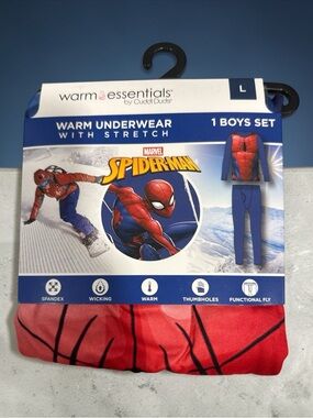 Cuddl Duds Spider-Man Red and Blue Kids Thermal Set